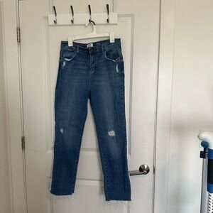 Kensie Distressed Blue Ankle Jeans